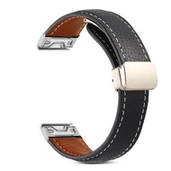 Dây đeo bằng da lỗ vừa vặn nhanh cho Garmin Fenix 8 47mm 51mm Dây đeo cổ tay Dây đeo khóa từ tính ga