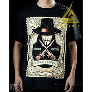 BT 02 V for Vendetta Freedom T-Shirt Black Timber Cotton Fabric Tight Screen Print S M L XL XXL
