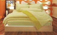 ชุดเครื่องนอน ผ้าปูผ้านวมทูโทนครบชุด แฟร์เลดี้ Fair Lady รหัสสินค้า FL09 สีเหลืองอ่อน ขนาด 3.5/5/6 ฟ