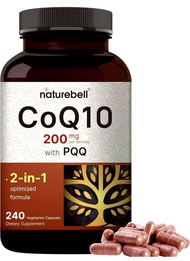 ✨️พร้อมส่ง✨️NatureBell CoQ10 (Ubiquinone) 200mg with PQQ 240 Capsules