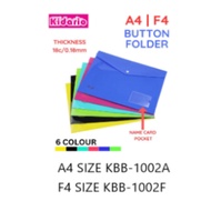 Kidario PP Button File Bag With Name Card Pocket A4 & F4 Size Assorted Color