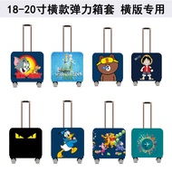 20-Inch Small Carry-on Luggage Stewardess Luggage Square Horizontal Box Protective Cover Horizontal Version Cartoon Adult and Children