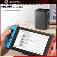 BUR_ Game Console Audio Adapter High Fidelity Low Latency Plug Play USB Type-C Bluetooth-compatible 50 Stereo Transmitter for Switch for PS4 for Switch TV