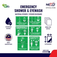 Emergency Shower & Eyewash Sign | Safety Sign | Sticker On Board