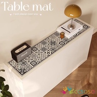 American Vintage Leather Tablecloth Light Luxury High Sense Oil Proof Waterproof TV Cabinet Dining Side Cabinet Table Mat Long Shoe Cabinet Mat