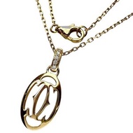 CARTIER/Cartier 5-Diamond Logo Double Necklace, 18K Pink Gold, 3.9g, 41cm, Women's [Pre-owned]