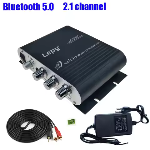 Lepy LP-838BT Bluetooth 5.0 Power Amplifier 2.1 3 Channel Super Bass Audio Sound Amplificador With 1
