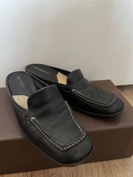 2手出清/義大利品牌BRUNO MAGLI黑色方頭 穆勒鞋 拖鞋