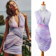 Purple Halter Neck Mini Dress 75575 (TA)