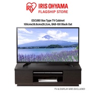 IRIS Ohyama BAB-100 ESCUBO Box Type TV Cabinet, TV Console, TV Table, Width 100cm, Walnut/ Black Oat/ White