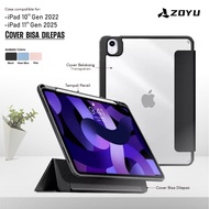IPad 11 A16 2025 & iPad Gen 10 A14 2022 Case Detachable Cover Transparent Black Pink biru