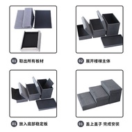 Popular pet supplies: foldable pet storage ladder with three steps, suede dog ladder