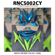 Rapido cover set coverset NVX V1 (10) Cyan (sticker tanam)