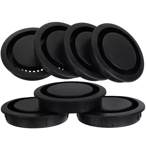 6Pcs Cabinet Door Vent Covers Durable Plastic Ventilation for Bathroom Kitchen Furniture Air Vent Ca
