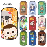 CAMELLI Pencil Cases, Office School Supplies Large Capacity Labubu Pencil Bag,  Cotton Cute Cartoon Storage Bag for Labubu