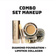 Dherbs Combo Set Makeup Lipstick Collagen Dan Diamond Foundation