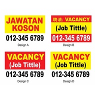 VACANCY BANNER / JAWATAN KOSONG / PRINTING