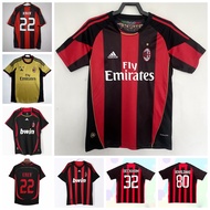 2006-07 08-09 10-11 13-14 Season AC Milan Retro Home Away Football Jersey Pirlo Kaka Ronaldinho Ibra