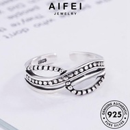 AIFEI JEWELRY 純銀戒指 Perak For Original Perempuan Sterling Cincin Korean Women Adjustable 925 Silver Ring Accessories Fashion R1627