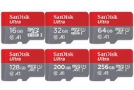 SanDisk A1 Ultra 128G 64G 32G 16G micro SD C10 140MBs 記憶卡