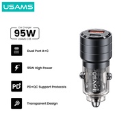 Usams C36 Car Charger Mini 95W A+C Transparent Aluminum Alloy