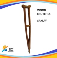 Wood Crutches Saklay na Kahoy Adult Crutches Wood Type Walking Aid Crutches Adult Walker 1 Pair - Adult Size