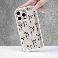 Bow-Knot Bowknot Concave Black Painted Phone Case, Compatible With IPhone 16/15/XR/16 Pro Max/7p 8p/