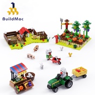 Buildmoc A small farm model farmland and pigsty and henhouse Building Blocks Children's Educational Toys Gifts for adults 409PCS Bricks MOC Building Blocks