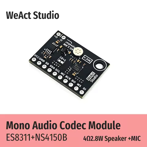 WeAct ES8311+NS4150B Mono Audio Codec Module - I2C+I2S Interface, Built-in MIC, 4Ω 2.8W Speaker Driv