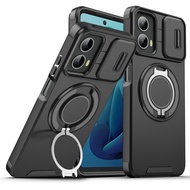 For Motorola Moto G 5G 2024 Case Ring Stand Holder Armor Phone Case Moto G Stylus 5G 2024 Slide Lens