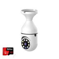 กล้องวงจรปิด wifi กล้องอินฟาเรด กล้องถ่ายที่สูง E27 ความละเอียดสูง 360°หมุนรอบ โคมไฟอัจฉริยะหมุนกล้อ