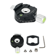 360 Degree Rotating Panorama Clamp DSLR Camera Quick Mount Adapter Quick Release Plate Black Aluminu