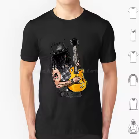 Slash Illustration T Shirt 6xl Cotton Cool Tee Slash Guns N Roses Music Guns And Roses Slash Trendin