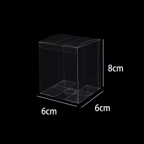 50pcs 6*6*8cm Soft Plastic Transparent Gift Packing Box