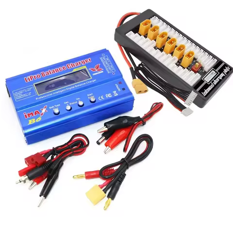 Digital Imax B6 80W Balance Charger T/Tamiya/XT60 Plug With 12V/6A DC Converter Adapter For RC Lipo 