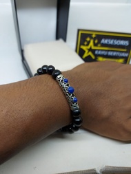 Gelang kayu galih kelor hitam plat wesi towo