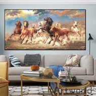 Mercedes Benzs Steed and Eight Horses Animal Modern Poster Printing Canvas Painting Wall Art Decorat