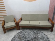 桃園二手家具 推薦 ★【詩肯】 1+3 木沙發 客廳椅 柚木 現代風 簡約風  桃園 新北 台北 二手家具【避風港】