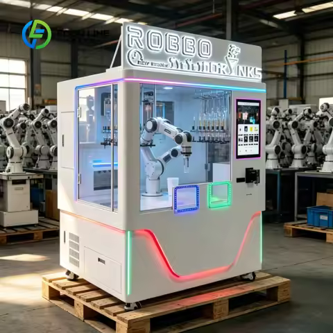 Customized Robotic Bartender Cocktail Vending Station, Touch Screen Automatic Drink Mixing Machine w