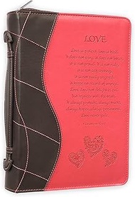 Pink "Love" Medium Bible / Book Cover - 1 Corinthians 13:4-8