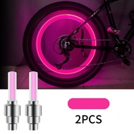 2PCS/PAIR Bike Neon Light Valve Decoration Light Bicycle Tire LED Light Cranked Tire Valve Safety Warning Spoke Light Flash
