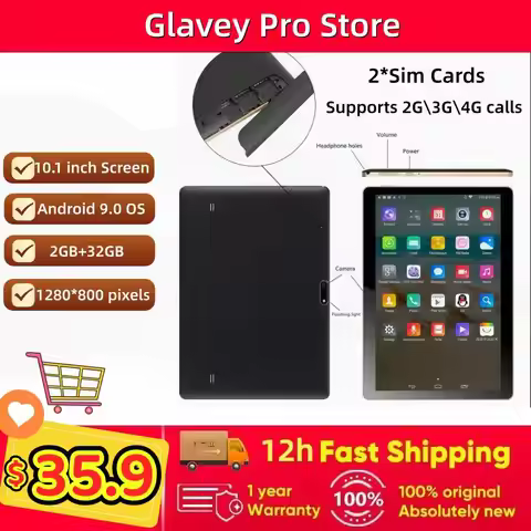 6580 10.1" Android 9.0 Tablet PC 2GB RAM 32GB ROM MT6580 Quad-core Supports 2G\3G\4G Calls 1280 x 80