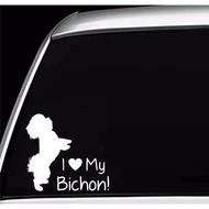 Bichon Frise Dog Silhouette Paws Car Window Truck Laptop Vinyl Decal Sticker