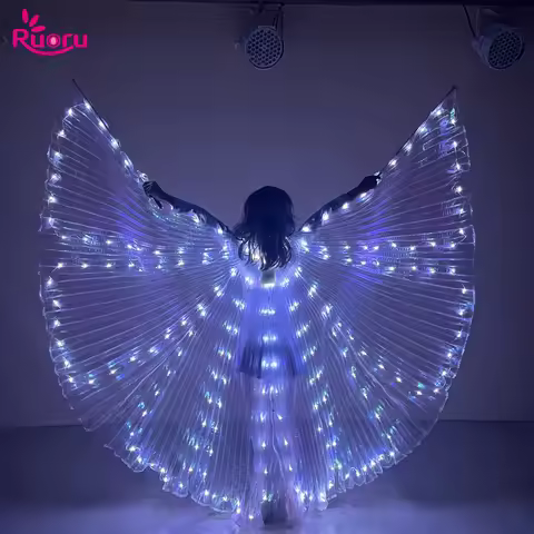 Ruoru Girls Led Wings Kids Child Cape Led Belly Dancing Isis Wings Carnival Show Halloween Christmas