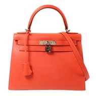 HERMES Epsom皮革Kelly 28手挽肩背兩用袋Rose Jaipur