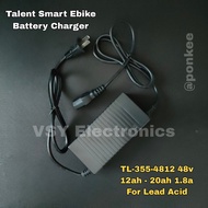 Talent Smart Ebike Battery Charger TL-355-4812 48v 12ah - 20ah 1.8a For Lead Acid RAEM