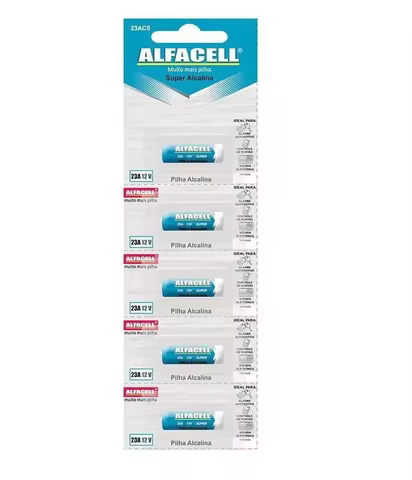 Battery 23A Alfacell Alcalina 12v A23 Cartela With 05 Units