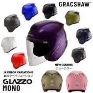 Gracshaw G919i Glazzo Mono Plain Series Helmet Single Visor Open Face Double D-Ring Helmet (SIRIM Ap