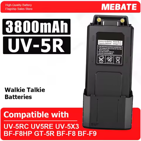 UV-5R Extended Battery Type-C Charger 3800mAh BL-5 For Baofeng Walkie Talkie Radio UV-5RC UV5RE UV-5