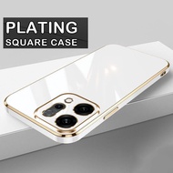 Luxury Gold Frame Soft Plating Casing For OPPO Reno14 Pro 14F A5 A5X A5 Pro A5i 4G 5G Square Flat Ed